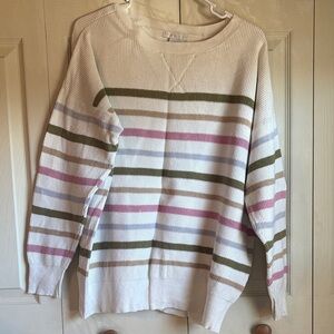 Design History Striped Sweater - White, Pink, Green